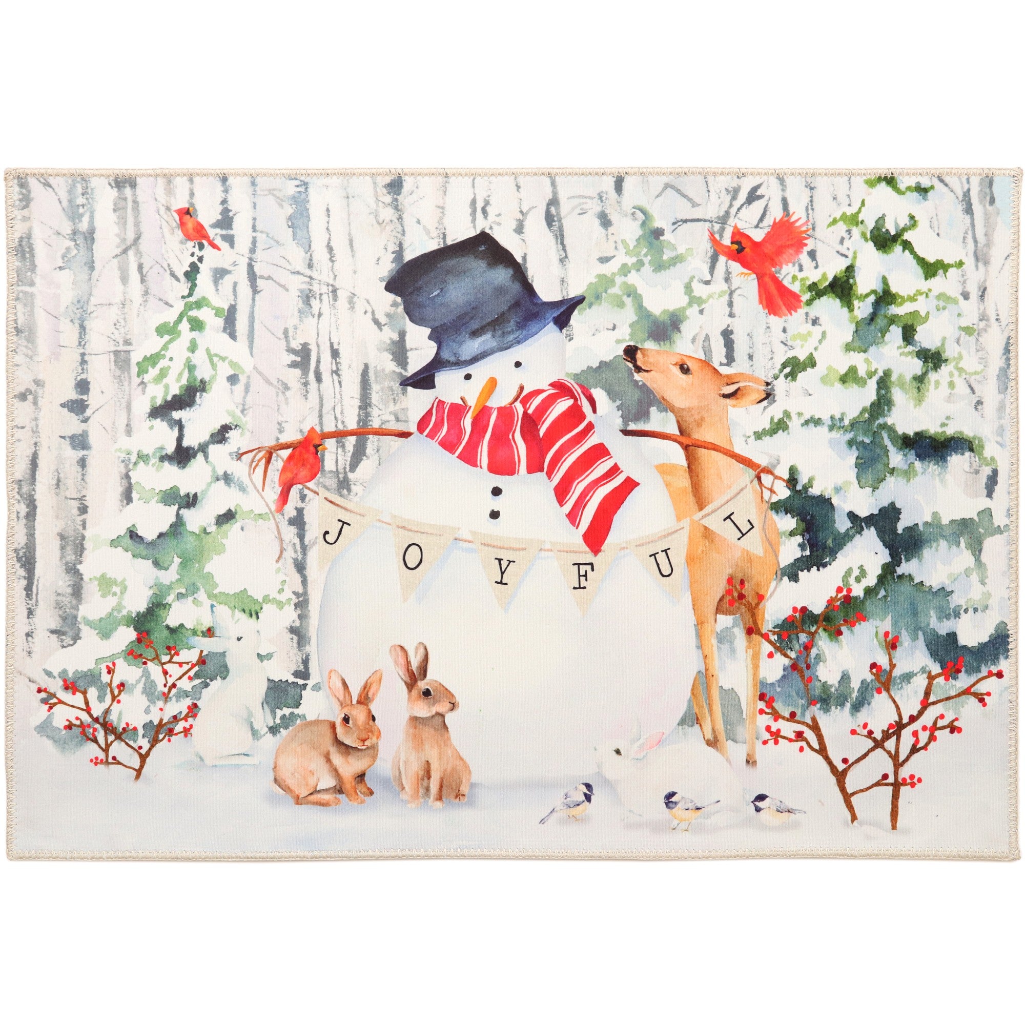 Welcoming Snowman Olivia's Home Accent Rug Winter Seasonal