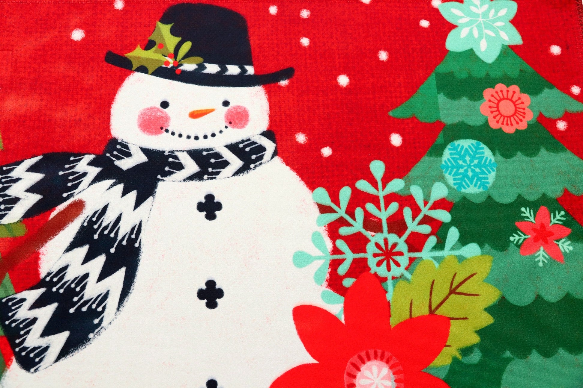 Welcoming Snowman Olivia's Home Accent Rug Winter Seasonal